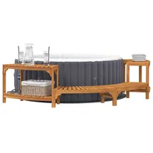 vidaXL Whirlpool-Umrandung Halbrund braun 252 x 111,5 x 55,5 cm