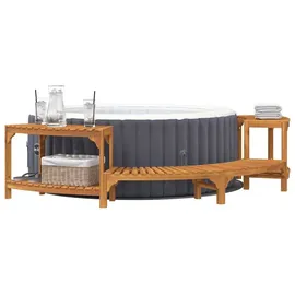 vidaXL Whirlpool-Umrandung Halbrund braun 252 x 111,5 x 55,5 cm