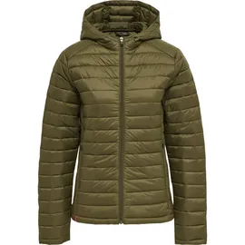 hummel hmlRED Quilted Hood Jacket WOMAN, dark olive -
