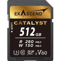 EXASCEND SDXC-Card 512GB UHS-II V60 R280/W100 Catalyst Serie (Neuheit) (512 GB, SDXC, U3, UHS-II), Speicherkarte