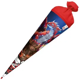 ROTH Schultüte Robo Drache rund, 700 mm Filzverschluss, mit stabiler ROTH-Spitze 70 cm