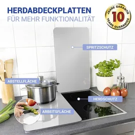 Wenko Herdabdeckplatten silber 2 St.