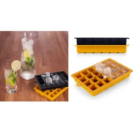 Blumtal 2x24er Silikon Eiswürfelform Würfel 2,6cm - Eiswürfelbehälter Würfelgröße M, BPA frei, leichtes Herauslösen der Eiswürfel, Grau un...