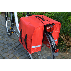 Fahrrad Gepäckträger Doppeltasche LKW-Plane wasserdicht 2x 12L Fahrradtasche rot