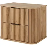 3e 3xe living.com 3XE Living Badezimmerschrank,, Eiche, Schwarz, Kunststoff, 2 Schubladen, 60x51.7x41.5 cm Badezimmer, Badezimmerschränke, Waschbeckenunterschränke