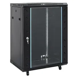 vidaXL 15HE Netzwerkschrank mit Schwenkfüßen 19" IP20 60x45x86 cm