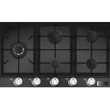 Kaiser Küchengeräte Gas-Kochfeld Einbau Gaskochfeld 90cm, Schwarz Glas, Einbau Herd, 3,8kW WOK KCG 9387, Einbau Gaskochfeld 90cm, Schwarz Glas, Einbau Herd, 3,8kW WOK schwarz