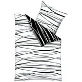 Mako-Satin schwarz/weiß 135 x 200 cm + 80 x 80 cm