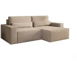 moeblo Möblo Ecksofa Cappuccino, Holzwerkstoff, 3-Sitzer, L-Form,L-Form, 248x162 cm, Wohnzimmer, Sofas & Couches, Wohnlandschaften, Ecksofas