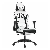 VidaXL Gaming-Stuhl mit Massage & Fußstütze Weiß & Schwarz