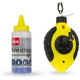 DEMA Schlagschnur Markierschnur Set 30 m inkl. Kreidepulver blau