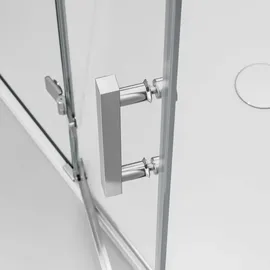 Bernstein Eckdusche mit Schwingtüren DX407 - 8 mm - Nano Echtglas - Breiten wählbar, Türelement Rechts:90 cm, Türelement Links:100cm