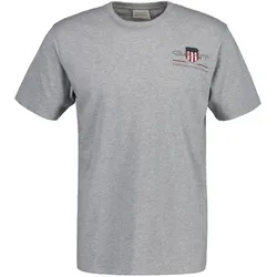 GANT Herren T-Shirt - REG ARCHIVE SHIELD EMB, Rundhals, kurzarm, Stickerei Grau 5XL