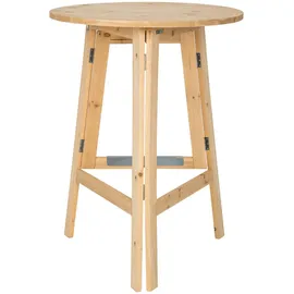 Tectake tectake® Stehtisch aus Holz, rund standfest, Stabilisierungsschiene aus Metall