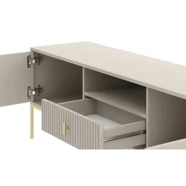 Möbel Kraft Maglione TV-Lowboard 154 cm Beige Metall/MDF/Spanplatte/Holzwerkstoff