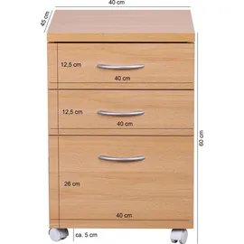 KADIMA DESIGN OTTAWA Rollcontainer 40 x 60 x 45 cm braun