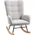 Homcom Schaukelstuhl Teddysamt-Optik 70 x 90 x 80 cm Grau mit Kissen