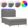 vidaXL Boxspringbett mit Matratze & LED Dunkelgrau 140x190 cm Stoff