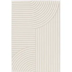 Indoor / Outdoor Teppich mit Bogenmuster beige, 200 x 290 cm 100% recyceltes Polyester - Bellamy