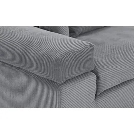 Smart Ecksofa in modernem Cord Lianea ¦ grau ¦ Maße (cm): B: 291 H: 86 T: 208.0
