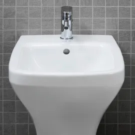 Duravit DuraStyle 37x63cm, m HL, ÜL, Hahnlochbank, Weiß
