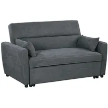 Homcom 2-Sitzer Sofa mit Bettfunktion Wurfkissen