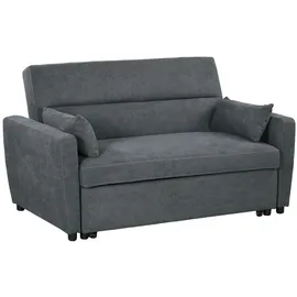 Homcom 2-Sitzer Sofa mit Bettfunktion Wurfkissen