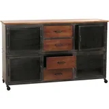 Sideboard HWC-N28, Kommode, Rollen, Industrial Retro Metall Holz 90x150x40cm