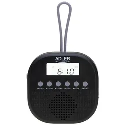 Adler AD 1912 Wasserdichtes Universalradio Batteriebetrieben Radiowecker Snooze Funktion schwarz