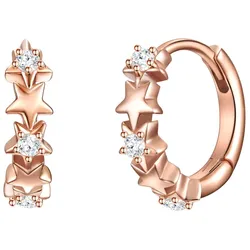 Glanzstücke München Creolen Sterne Sterling Silber Zirkonia in Roségold   Damen 