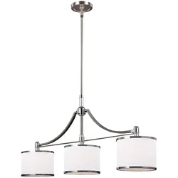 Prospect Park Insel-Kronleuchter mit 3 Lichtern, Satin-Nickel mit Chrom