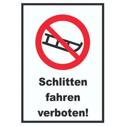 Schlitten fahren verboten Schild A1 (594x841mm)