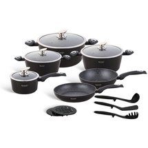 Edenberg EB-5611 15-teiliges Kochgeschirr-Set - Schwarz