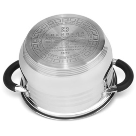Edenberg Modernes 6-teiliges Topfset, Edelstahl, Kochtopf Set | induktions Töpfe Set, Töpfe Induktion | Kochgeschirr Set, Topfset induktionsgeeignet - Silber