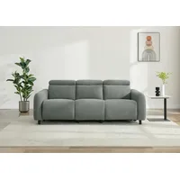 Home affaire 3-Sitzer SKAANE Cord-Sofa, 229 cm, manuelle u. elektrische Relaxfunktion, Relax-Funktion in 2 Sitzen, Kopfteilverstellung, Federkernpolsterung grau