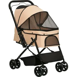 PawHut Hundebuggy Hundewagen 76,5 x 52 x 95 cm Braun onesize