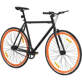 vidaXL Fahrrad mit Festem Gang Schwarz und Orange 700c 51 cm