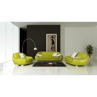 JVmoebel Sofa Ledersofa Couch Sofagarnitur 3+2 Sitzer Design Modern grün