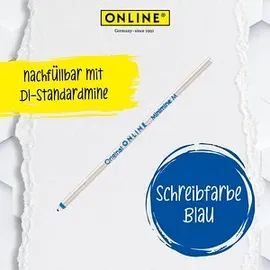Online Schreibgeräte ONLINE® Kugelschreiber Hexagon Stylus weiß, Schreibfarbe: blau, 1 St.