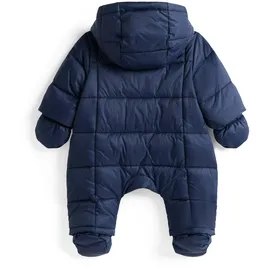 Tommy Hilfiger Schneeoverall "TOMMY PUFFER SKISUIT", Jungen, Gr. 80, N-Gr, blau (schwarz night navy), Jersey, Obermaterial: 100% Polyamid, unifarben, regular fit normal, Rundhals, eingesetzt, Overalls, für Babys