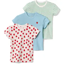 Tchibo - 3 Kinder-T-Shirts - Herren - Gr. 110/116 - hellblau