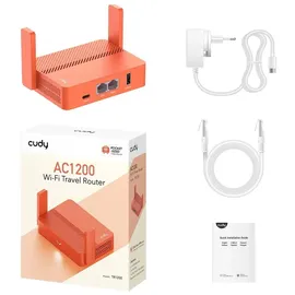 Cudy AC1200 WLAN-Router Fast Ethernet Orange - White