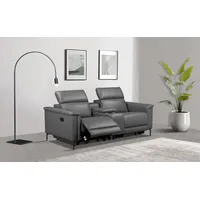 2-Sitzer PLACES OF STYLE "Lund, 2er-Kinosofa, TV-Sessel, Multimedia-Sofa, USB-A", grau, B:195cm H:97cm T:99cm, 100% Echtleder - Kunstleder 100% Polyurethan, Sofas, m. elektrischer o. manueller Relaxfunktion, Getränkehalter u. Staufach