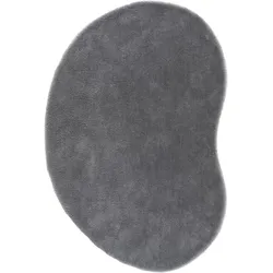 Hochflor-Teppich »Halrum, einfarbig, besondere Form, modern«, U-förmig, 25 mm Höhe, organische Form, bean shape, kuschelig, Wohnzimmer, Schlafzimmer, 53280458-72 dunkelgrau 25 mm