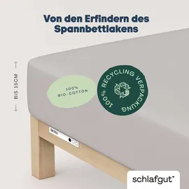schlafgut Spannbettlaken Jersey 60 x 120 - 70 x 140 cm grau