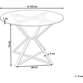 Beliani Bosco Ø 105 cm transparent/silber