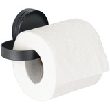 Wenko Static-Loc® Plus Toilettenpapierhalter Pavia Schwarz, WC-Rollenhalter, Befestigen ohne bohren, sicherer Halt durch statische Haftung auf glatten, luftundurchlässigen Flächen, Stahl matt