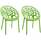 CLP 2er Set Gartenstühle Hope Kunststoff I Stapelstühle wetterfest und UV-beständig I Outdoorstühle pflegeleicht I Sessel für draußen