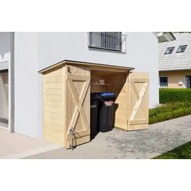Weka Mehrzweckbox, Fahrrad- und Mülltonnenbox, natur, 219 x 100 x 151 cm