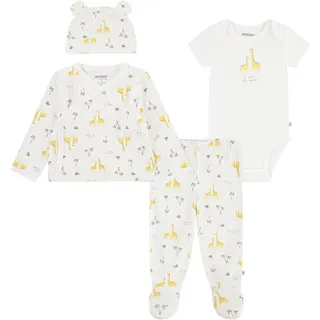 Erstausstattungspaket HUGGIES BABYWEAR, Baby, Gr. 1 (56), weiß (snow weiß), Obermaterial: 100% Baumwolle, bedruckt, casual, KOB Set-Artikel, mit Giraffen-Print